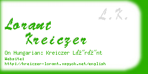 lorant kreiczer business card